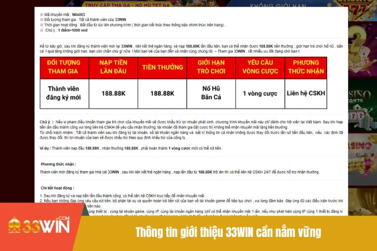 Giới Thiệu 33WIN - Cung Cấp Các Trò Chơi Hấp Dẫn No.1
