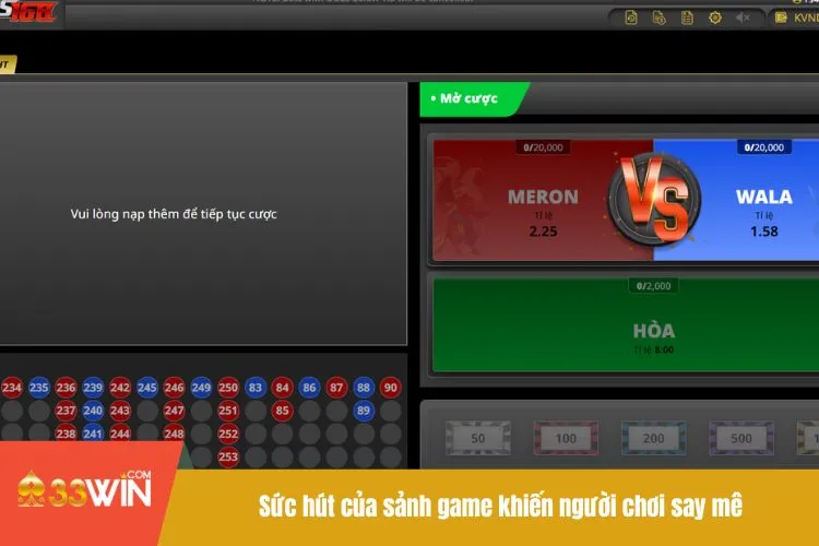 Sức hút của sảnh game khiến người chơi say mê