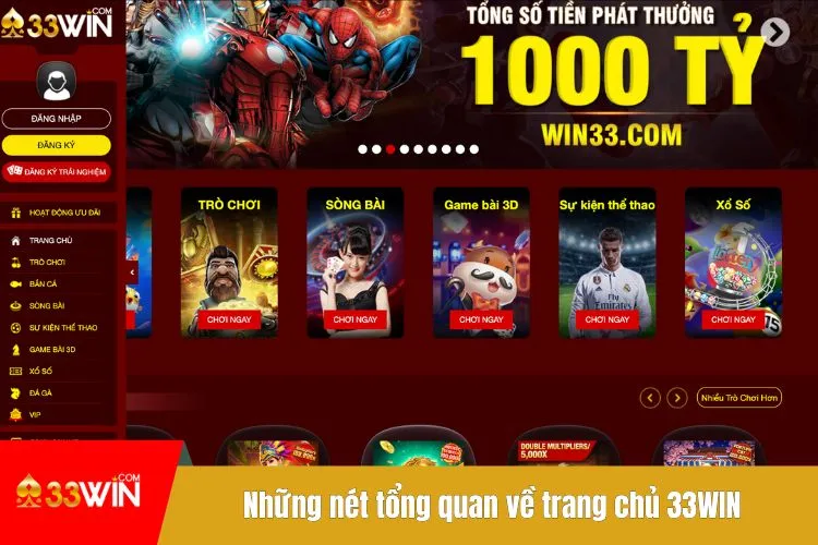Những nét tổng quan về trang chủ 33WIN