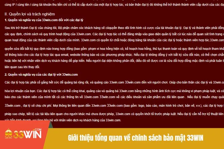 Chính Sách Bảo Mật 33WIN - Sự An Toàn Hàng Đầu Hiện Nay
